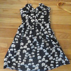 Anthropologie Porridge Strapless Elephant Dress - Size 4-Novelty Print-GUC